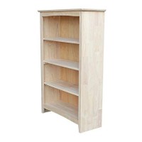International Concepts Shaker Bookcase, 48-Inch, Unfinished