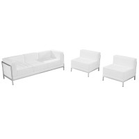 HERCULES Imagination Series Melrose White LeatherSoft Sofa & Chair Set