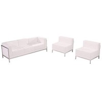 HERCULES Imagination Series Melrose White LeatherSoft Sofa & Chair Set