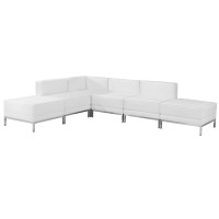 Hercules Imagination Series Melrose White Leathersoft- Sectional Configuration, 6 Pieces