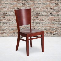 Flash Furniture Lacey Series Solid Back Mahogany Wood Restaurant Chair