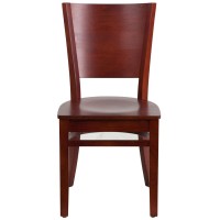 Flash Furniture Lacey Series Solid Back Mahogany Wood Restaurant Chair