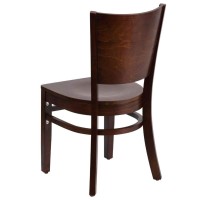 Flash Furniture Lacey Series Solid Back Walnut Wood Restaurant Chair