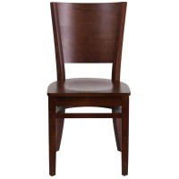 Flash Furniture Lacey Series Solid Back Walnut Wood Restaurant Chair