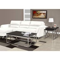 Monarch Specialties Modern Coffee Table For Living Room Center Table With Metal Frame, 44 Inch L, Cappuccino Chrome