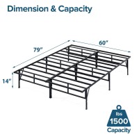 Zinus Smartbase Compack Mattress Foundation 14 Inch Metal Bed Frame No Box Spring Needed Sturdy Steel Slat Support Queen