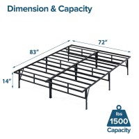 Zinus Smartbase Compack Mattress Foundation 14 Inch Metal Bed Frame No Box Spring Needed Sturdy Steel Slat Support Californi