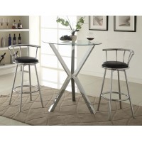 Contemporary Chrome Barheight Table