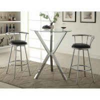 Contemporary Chrome Barheight Table