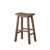 29 Sonoma Saddle Stool Barnwood Wirebrush