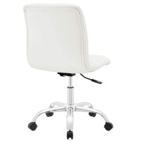 Modway Ripple Ribbed Armless Mid Back Swivel Conference Office Chair In White