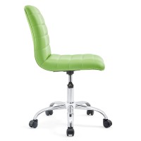 Modway Ripple Ribbed Armless Mid Back Swivel Computer Desk Office Chair In Bright Green