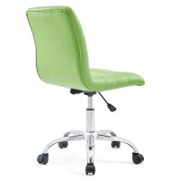 Modway Ripple Ribbed Armless Mid Back Swivel Computer Desk Office Chair In Bright Green