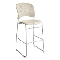 Safco Reve Bistro Height Chair Round Back Silver Frame Latte