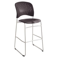 Safco Reve Bistro Height Chair Round Back Silver Frame Latte