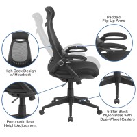 Flash Furniture Ivan High Back Black Mesh Executive Swivel Office Chair With Flip-Up Arms