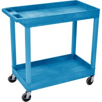 Luxor Ec11Bu 32 X 18 Tub Cart Two Shelves