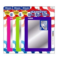Bazic Magnetic Locker Mirror, 5.5 X 7 Inches, Various Colors, (3 Pack), (1301)