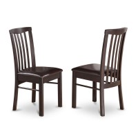 East West Furniture Hlc-Cap-Lc Hartland Dining Chairs - Faux Leather Upholstered Solid Wood Chairs, Set Of 2, Cappuccino