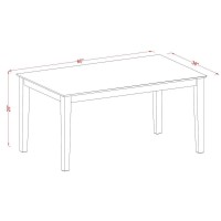 East West Furniture Cat-Cap-S Capri Modern Kitchen Table - A Rectangle Dining Table Top With Sturdy Legs, 36X60 Inch, Cappuccino