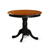 East West Furniture Anti3-Blk-Lc 3 Piece Room Furniture Set Contains A Round Dining Table With Pedestal And 2 Faux Leather Upholstered Chairs, 36X36 Inch