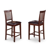 East West Furniture Buvn5-Mah-Lc Buckland 5 Piece Counter Height Pub Set Includes A Rectangle Table And 4 Faux Leather Dining Room Chairs, 30X48 Inch, Mahogany