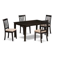 East West Furniture Caan5-Cap-C Capri 5 Piece Set Includes A Rectangle Dining Room Table And 4 Linen Fabric Upholstered Kitchen Chairs, 36X60 Inch