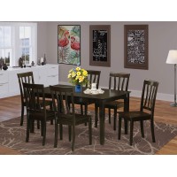 East West Furniture Caan7-Cap-W Capri 7 Piece Kitchen Set Consist Of A Rectangle Room Table And 6 Dining Chairs, 36X60 Inch