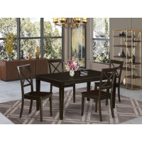 East West Furniture Cab5S-Cap-W Capri 5 Piece Set Includes A Rectangle Dinner Table And 4 Kitchen Dining Chairs, 36X60 Inch