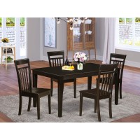 East West Furniture Cap5S-Cap-W 5 Piece Dining Set For 4 Includes A Rectangle Kitchen Table And 4 Dinette Chairs, 36X60 Inch, Cappuccino