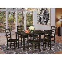 East West Furniture Capf7-Cap-W 7 Piece Set Consist Of A Rectangle Wooden Table And 6 Dining Room Chairs, 36X60 Inch, Cappuccino