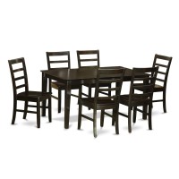 East West Furniture Capf7-Cap-W 7 Piece Set Consist Of A Rectangle Wooden Table And 6 Dining Room Chairs, 36X60 Inch, Cappuccino