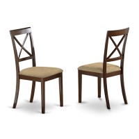 East West Furniture Lybo5-Cap-C Lynfield 5 Piece Room Set Includes A Rectangle Kitchen Table With Butterfly Leaf And 4 Linen Fabric Upholstered Dining Chairs, 36X66 Inch