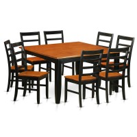 5 Pc Dining Room Set-Square Table With Leaf Including 4 Dining Chairs