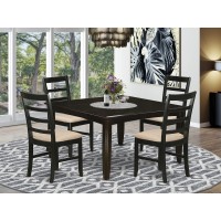 East West Furniture Parf5-Cap-C 5 Piece Set For 4 Includes A Square Table With Butterfly Leaf And 4 Linen Fabric Kitchen Dining Chairs, 54X54 Inch