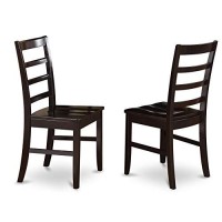 East West Furniture Parf7-Cap-W 7 Piece Room Set Consist Of A Square Wooden Table With Butterfly Leaf And 6 Kitchen Dining Chairs, 54X54 Inch