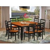 East West Furniture Parf7-Sbr-W 7 Piece Dining Table Set With Wood Seat