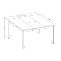 East West Furniture Parfait 7 Piece Room Set Consist Of A Square Kitchen Table With Butterfly Leaf And 6 Dining Chairs, 54X54 Inch, Pfpl7-Sbr-W