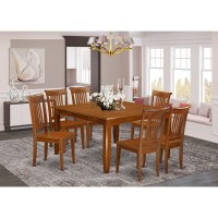 East West Furniture Pfpo7-Sbr-W 7 Piece Set Consist Of A Square Dining Room Table With Butterfly Leaf And 6 Kitchen Chairs, 54X54 Inch