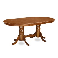 East West Furniture Plpf7-Sbr-W 7 Piece Dining Set Consist Of An Oval Dining Room Table With Butterfly Leaf And 6 Wood Seat Chairs, 42X78 Inch, Saddle Brown