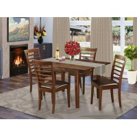 East West Furniture Psml5-Mah-Lc Picasso 5 Piece Kitchen Set For 4 Includes A Rectangle Dining Room Table With Butterfly Leaf And 4 Faux Leather Upholstered Chairs, 32X60 Inch