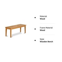 East West Furniture Cab-Oak-W Dining Room Bench With Wood Seat, 51X15X18 Inch