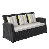 Atlantic Patio Atlantic Hibiscus 1-Piece Patio Sofa With Light Grey Cushions Wicker Ideal For Outdoors And Indoors, Multi Color