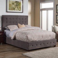 Alpine Furniture Alma Upholstered Platform Bed, King Size