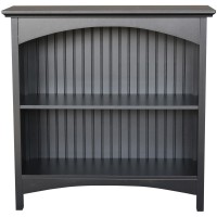 Ehemco 2 Tier Bookcase With 2 Arched Supports, 29 Inches, Black