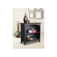 Ehemco 2 Tier Bookcase With 2 Arched Supports, 29 Inches, Black