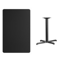 30'' X 48'' Rectangular Black Laminate Table Top With 23.5'' X 29.5'' Table Height Base