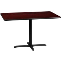 30'' X 48'' Rectangular Mahogany Laminate Table Top With 23.5'' X 29.5'' Table Height Base