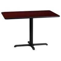 24'' x 42'' Rectangular Mahogany Laminate Table Top with 23.5'' x 29.5'' Table Height Base