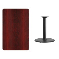 30'' x 48'' Rectangular Mahogany Table Top with 24'' Round Table Height Base